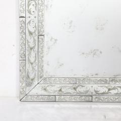 Mid Century Antiqued Venetian Glass Mirror with Etched and Beveled Detailing - 3925955