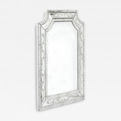 Mid Century Antiqued Venetian Glass Mirror with Etched and Beveled Detailing - 3930865