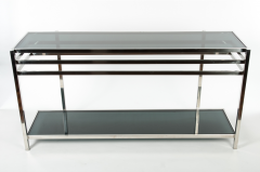 Mid Century Art Deco Console Table with Smoke Glass - 167330