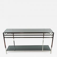 Mid Century Art Deco Console Table with Smoke Glass - 167607