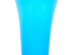 Mid Century Art Deco Style Murano Glass Turquoise Black Decorative Vase - 3811393