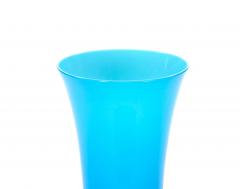 Mid Century Art Deco Style Murano Glass Turquoise Black Decorative Vase - 3811395