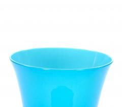 Mid Century Art Deco Style Murano Glass Turquoise Black Decorative Vase - 3811396