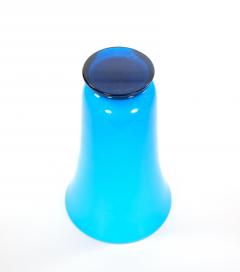 Mid Century Art Deco Style Murano Glass Turquoise Black Decorative Vase - 3811397