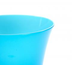 Mid Century Art Deco Style Murano Glass Turquoise Black Decorative Vase - 3811398