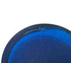 Mid Century Art Deco Style Murano Glass Turquoise Black Decorative Vase - 3811400