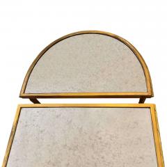 Mid Century Bagu s Tripartite Coffee Table in Bronze Dor with Palmier Design - 4372670