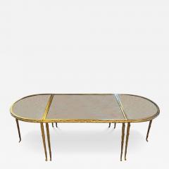 Mid Century Bagu s Tripartite Coffee Table in Bronze Dor with Palmier Design - 4374409
