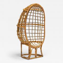 Mid Century Bamboo Egg Chair Italy 1970s - 3479156