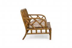 Mid Century Bamboo loveseat with lattice design back - 4666547