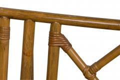 Mid Century Bamboo loveseat with lattice design back - 4666550