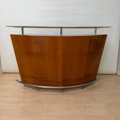Mid Century Bar Counter Teak Wood Metal Travertine Italy circa 1970 - 4620793