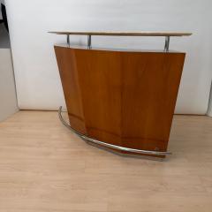 Mid Century Bar Counter Teak Wood Metal Travertine Italy circa 1970 - 4620799