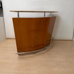 Mid Century Bar Counter Teak Wood Metal Travertine Italy circa 1970 - 4620800