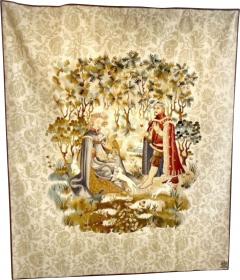 Mid Century Belgian Tapestry Offering of the Heart  - 2885810