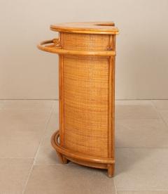 Mid Century Bentwood and Rattan Bar with Pair of Stools - 4596404