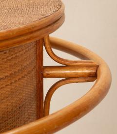 Mid Century Bentwood and Rattan Bar with Pair of Stools - 4596405