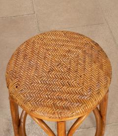 Mid Century Bentwood and Rattan Bar with Pair of Stools - 4596406