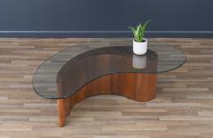 Mid Century Biomorphic Shaped Coffee Table with Glass Top - 3676092