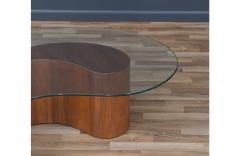 Mid Century Biomorphic Shaped Coffee Table with Glass Top - 3676094