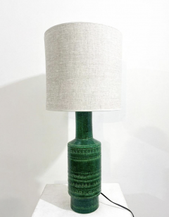 Mid Century Bitossi Ceramic Green Table Lamp Italy 1960s - 3721669