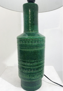 Mid Century Bitossi Ceramic Green Table Lamp Italy 1960s - 3721670