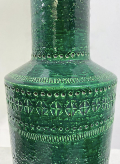 Mid Century Bitossi Ceramic Green Table Lamp Italy 1960s - 3721672