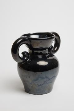 Mid Century Black Ceramic Vase - 2585497