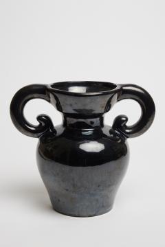 Mid Century Black Ceramic Vase - 2585500