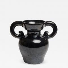 Mid Century Black Ceramic Vase - 2585537