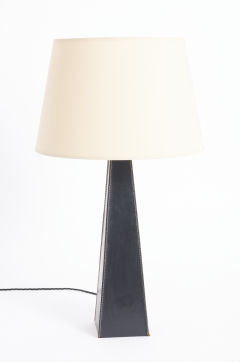 Mid Century Black Leather Table Lamp - 3920938