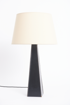 Mid Century Black Leather Table Lamp - 3920942