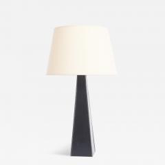 Mid Century Black Leather Table Lamp - 3922831