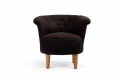 Mid Century Black Upholstered Tub Chair - 1378750