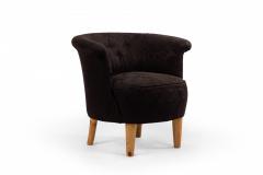 Mid Century Black Upholstered Tub Chair - 1378751