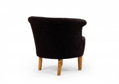 Mid Century Black Upholstered Tub Chair - 1378753