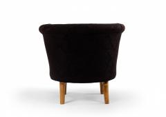 Mid Century Black Upholstered Tub Chair - 1378754