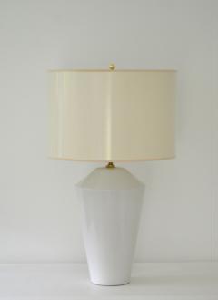 Mid Century Blanc de Chine Ceramic Geometric Form Table Lamp - 2703776