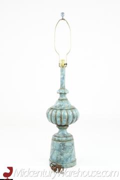 Mid Century Blue Ceramic Table Lamp - 2355592