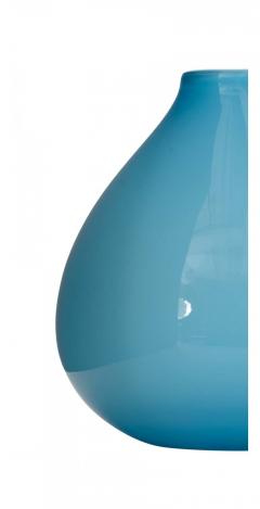Mid Century Blue Glass Bud Vase - 4673234