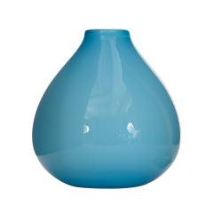 Mid Century Blue Glass Bud Vase - 4720881