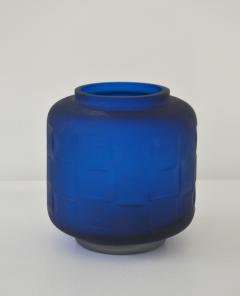 Mid Century Blue Glass Vase - 2713565
