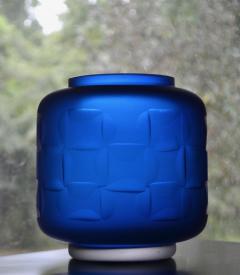 Mid Century Blue Glass Vase - 2713574