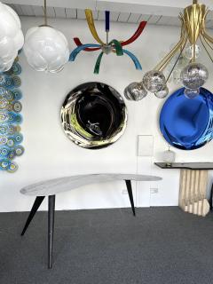 Mid Century Boomerang Marble and Metal Compass Console Table Italy 1970s - 3231326