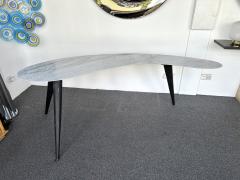 Mid Century Boomerang Marble and Metal Compass Console Table Italy 1970s - 3231330