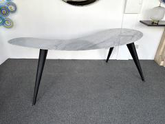 Mid Century Boomerang Marble and Metal Compass Console Table Italy 1970s - 3231331