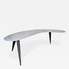 Mid Century Boomerang Marble and Metal Compass Console Table Italy 1970s - 3232125