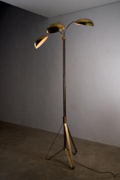 Mid Century Brass Floor Lamp with Three Adjustable Shades 1950s - 4488248