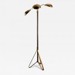 Mid Century Brass Floor Lamp with Three Adjustable Shades 1950s - 4497246