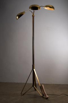 Mid Century Brass Floor Lamp with Three Adjustable Shades 1950s - 4616312